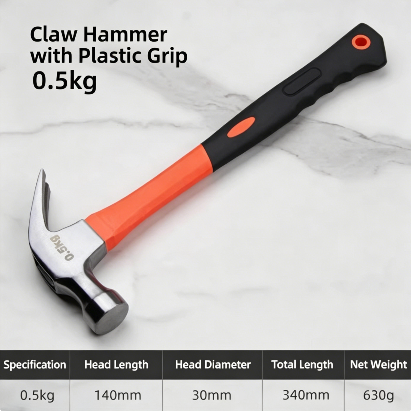 Claw Hammer with Plastic Grip