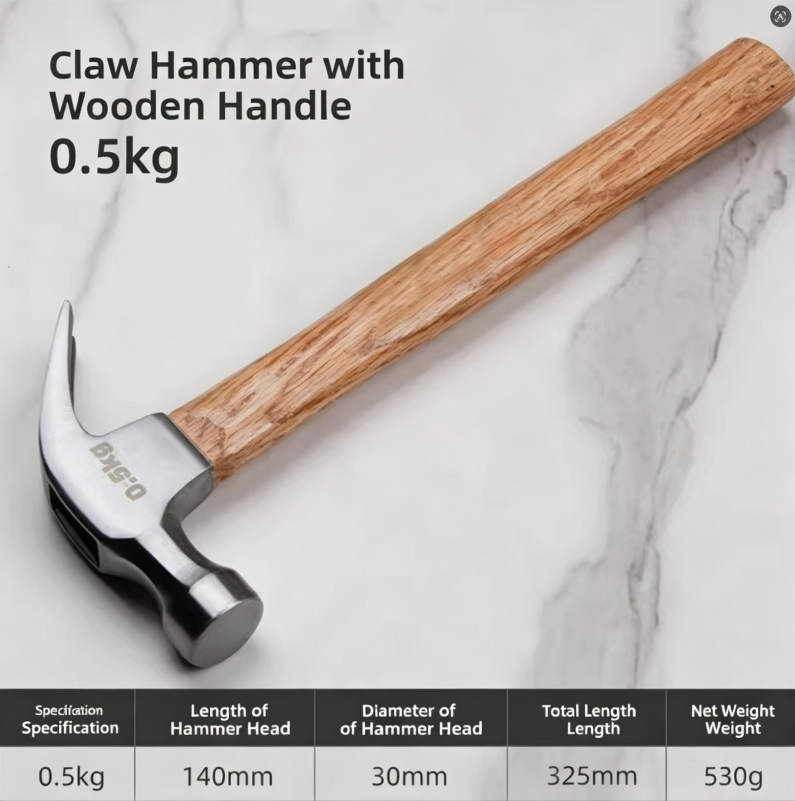 Claw Hammer with Wooden Handle